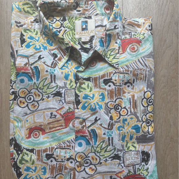 Kahala Hawaiian Islands Men’s XL Cotton Short Sleeve Button-Up Shirt Multicolor - Picture 9 of 9